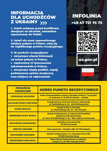 Informacje dla uchodźców z Ukrainy w języku polskim