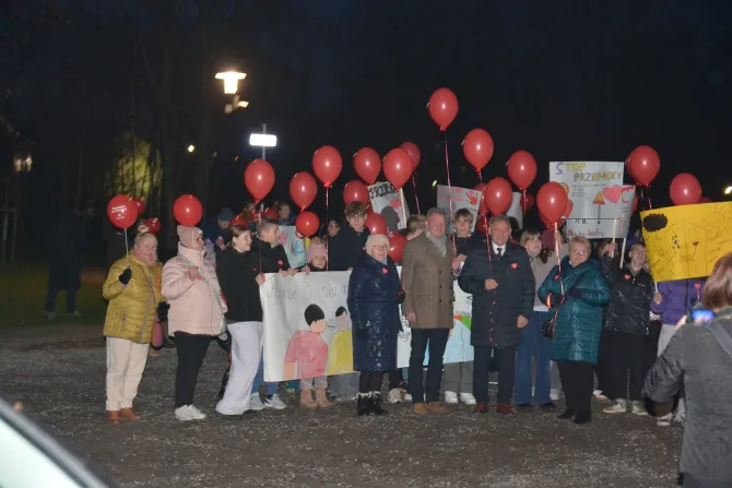 Na zdjęciu dzieci z czerwonymi balonami, a przed nimi stoją (od lewej) Członek Rady Dzielnicy Leszczyny Osiedle Krystyna Jasiczek, Burmistrz Gminy i Miasta Czerwionka-Leszczyny Wiesław Janiszewski, Przewodniczący Rady Miejskiej w Czerwionce-Leszczynach Artur Sola oraz Dyrektor Ośrodka Pomocy Społecznej w Czerwionce-Leszczynach Celina Cymorek