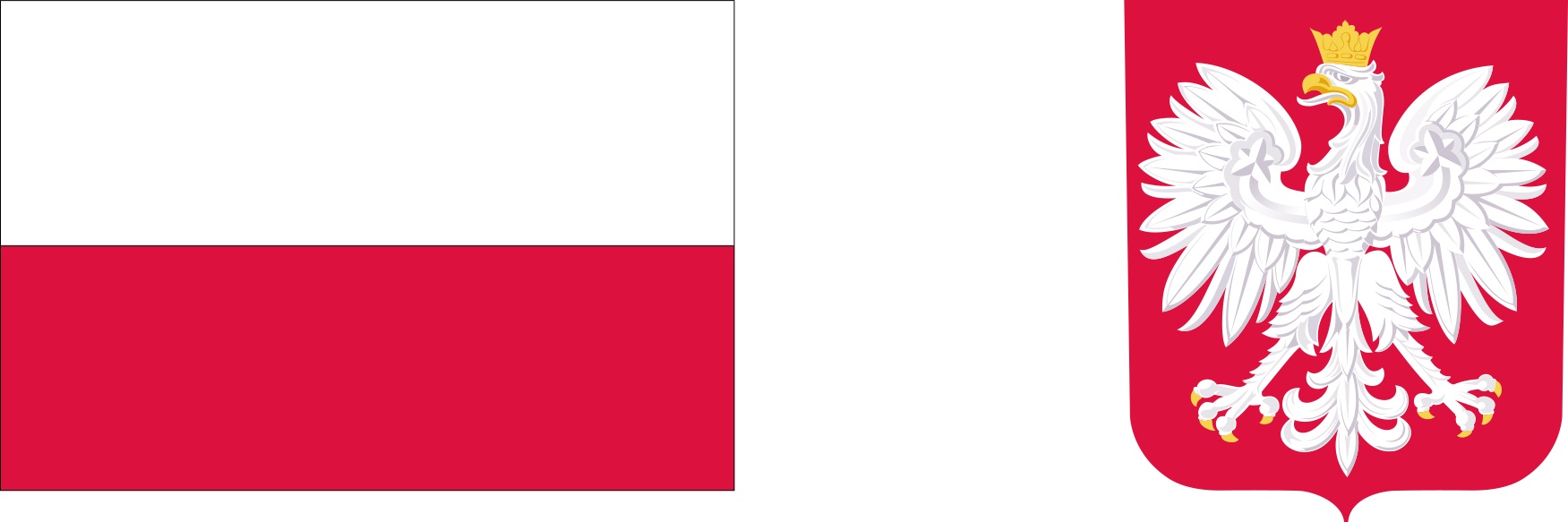Logotypy zawierające barwy Rzeczypospolitej Polskiej i wizerunek godła Rzeczypospolitej Polskiej