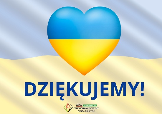 Podziękowanie za wsparcie dla Ukrainy