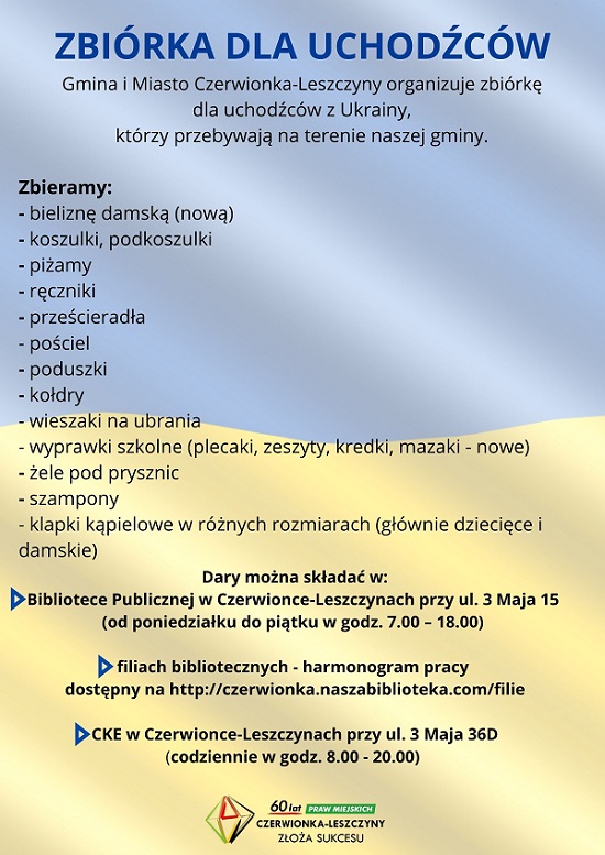 Zbiórka dla uchodźców